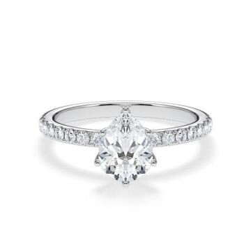 Hollywood Ring Classic Tropfen Weißgold Rubin RU-1884