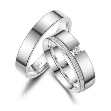Eheringe Partnerringe Memoire Edelstahl Set Marrya ES-E43