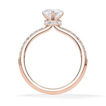 Diamantring Lab Grown Halo Herz Diamant Rotgold Rubin 1981