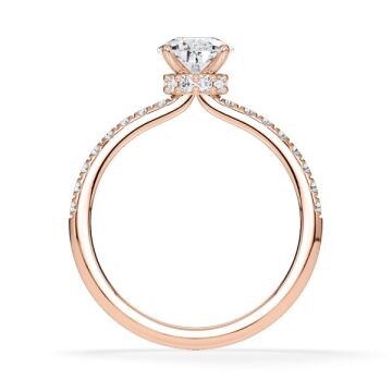 Ring Veiled Halo Tropfen Diamant Rotgold Rubin 1894