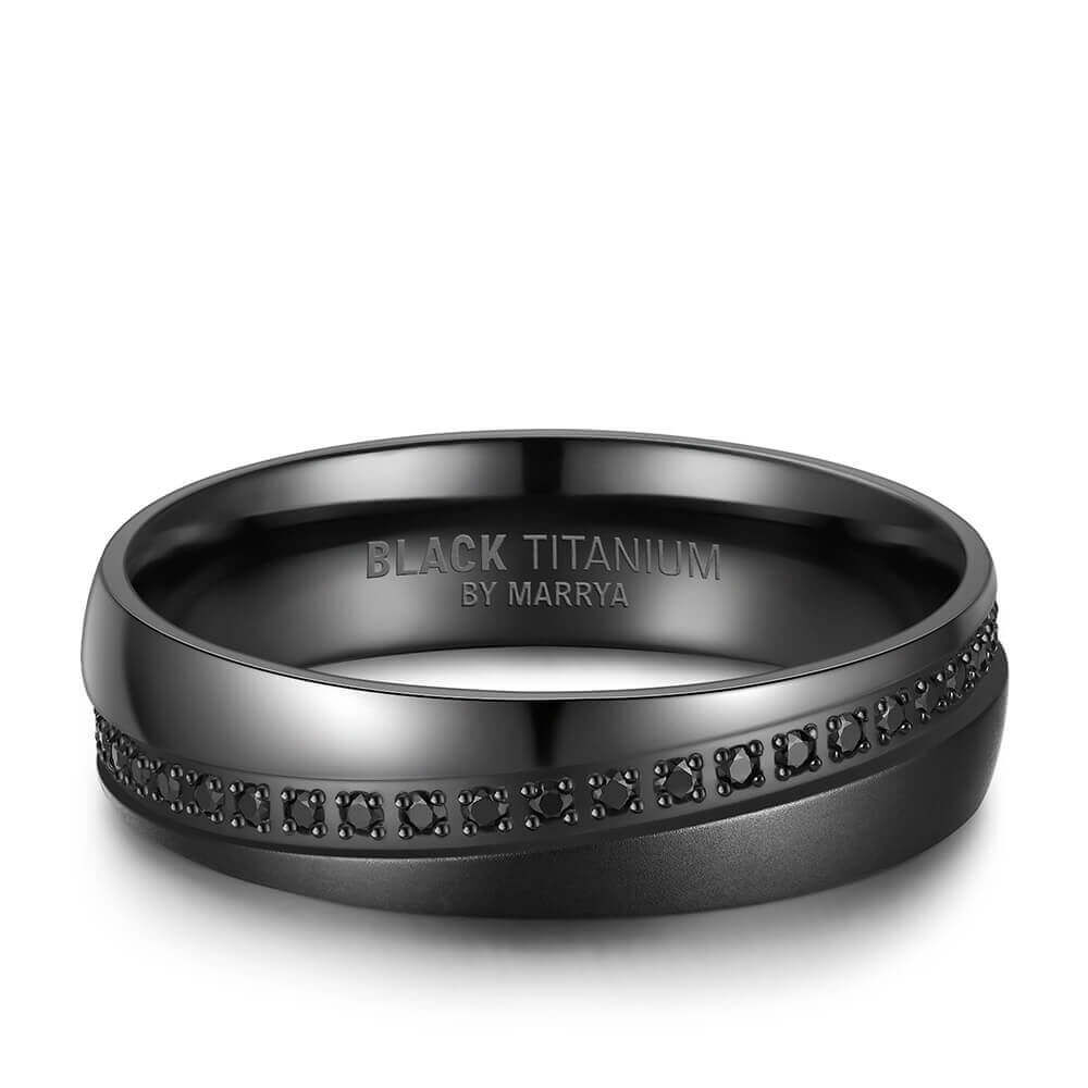 Partnerringe schwarz Black Titanium Marrya BT-08