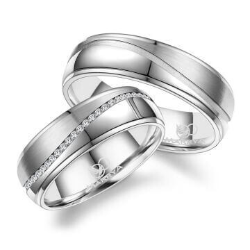 Trauringe Partnerringe Edelstahl Wellenfuge Marrya ES-26