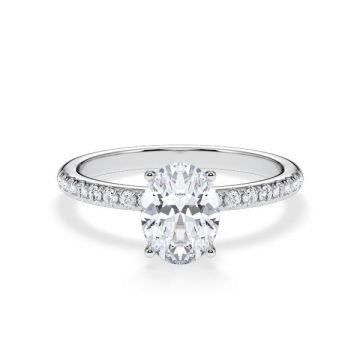 Diamantring Veiled Halo Lab-Grown Oval Weißgold Rubin RU-1893