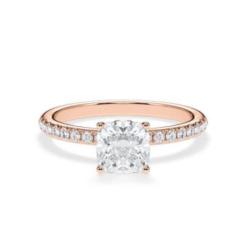 Verlobungsring Veiled Halo Lab-Grown Cushion Rotgold Rubin RU-1889