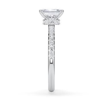 Diamantring Veiled Halo Radiant Weißgold Rubin 1896