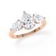 Diamantring Three Stone Lab-Grown Tropfen Pear Rotgold Rubin RU-1876