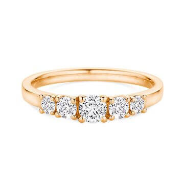 Verlobungsring aus Rotgold mit 5 Brillanten Dettinger 27200