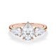 Diamantring Three Stone Lab-Grown Tropfen Pear Rotgold Rubin RU-1876