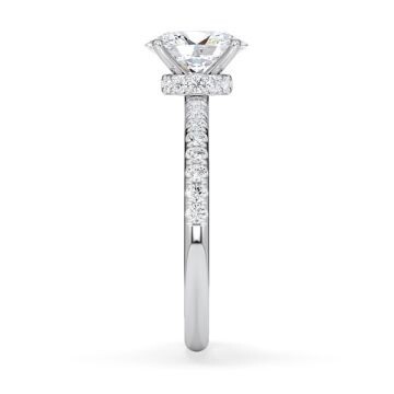 Ring Veiled Halo Oval Diamant Weißgold Rubin 1983