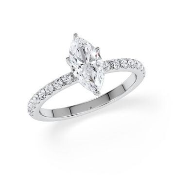 Hollywood Ring Marquise Diamant Weißgold Rubin 1882