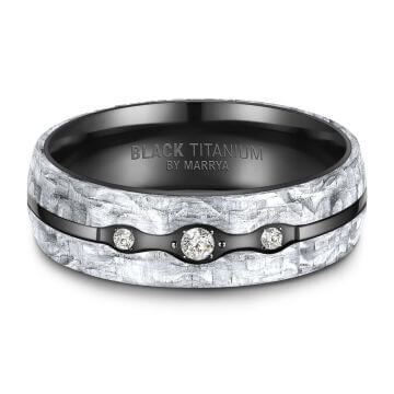 Black Titanium Damenring Marrya BT-11