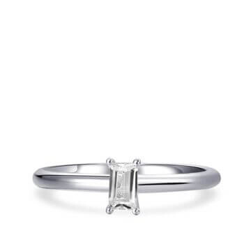 Solitär Ring Silber 925 Baguette Zirkonia Gisser R417