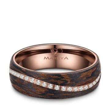 Eheringe Partnerringe Carbon Bronce Wellendesign Marrya CB-05
