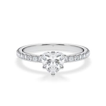 Verlobungsring Hollywood Weißgold 750 Herz 1,270 ct Pavé – Rubin RU-1887