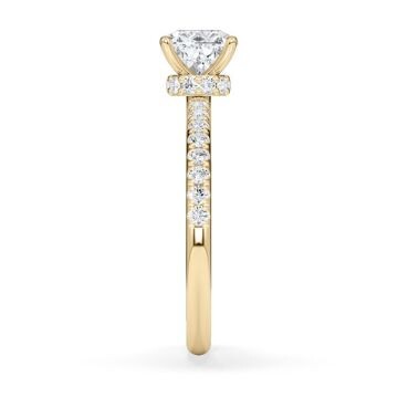Verlobungsring Veiled Halo Lab-Grown Cushion Gelbgold Rubin RU-1889