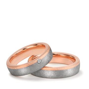 Trauringe Tantal Roségold 585 Brillant TeNo 59641