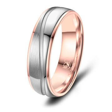 Partnerring Ehering Trauring aus Edelstahl Rosé Marrya ES-23