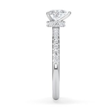 Diamantring Lab Grown Halo Herz Diamant Weißgold Rubin 1981