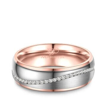 Partnerring Ehering Trauring aus Edelstahl Rosé Marrya ES-23