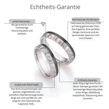 Eheringe Titan Zirkonium Brillant Ruesch 79/10070 & 79/10080