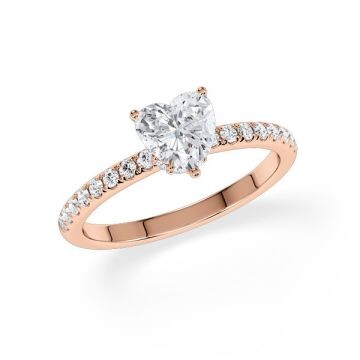 Diamantring Lab Grown Halo Herz Diamant Rotgold Rubin 1981