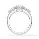Diamantring Three Stone Lab-Grown Tropfen Pear Platin Rubin RU-1876