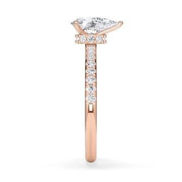 Ring Veiled Halo Tropfen Diamant Rotgold Rubin 1894