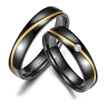 Black Titanium Ringe Marrya BT-01