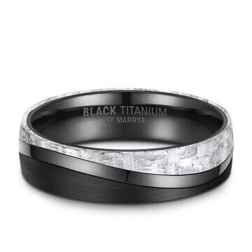 Black Titanium Carbon Herrenring Marrya BT-12