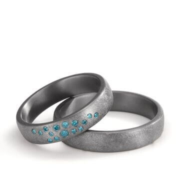 Eheringe aus Tantal Diamant Blau TeNo 59183