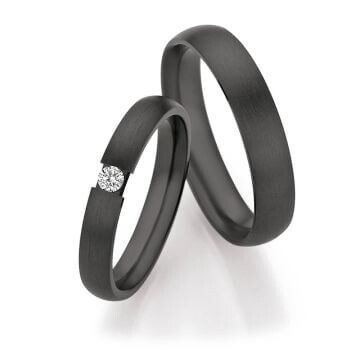 Schwarze Eheringe Zirkonium Spannring Ruesch 14/30130-40