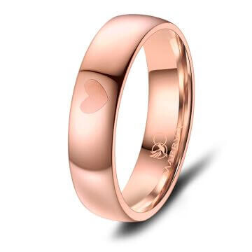 Partnerringe Trauring Edelstahl Rosé mit Herz Marrya ES-31