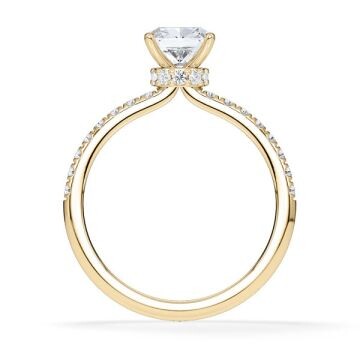 Verlobungsring Veiled Halo Lab-Grown Cushion Gelbgold Rubin RU-1889