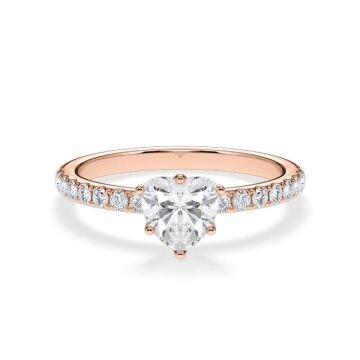 Verlobungsring Hollywood Rotgold 750 Herz 1,270 ct Pavé – Rubin RU-1887