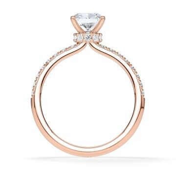 Verlobungsring Veiled Halo Lab-Grown Cushion Rotgold Rubin RU-1889