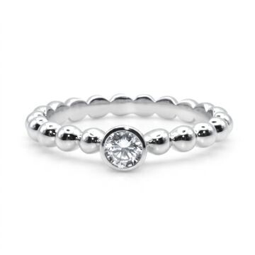 Verlobungsring Solitär Kugelring Silber 925 Zirkonia – RZ00013