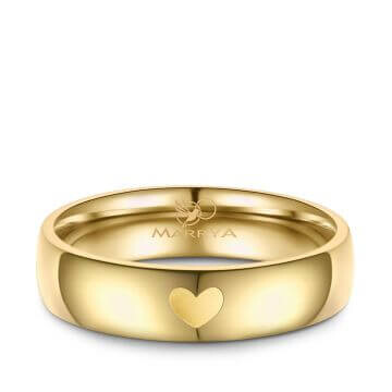 Partnerringe Trauring Edelstahl Gold mit Herz Marrya ES-30
