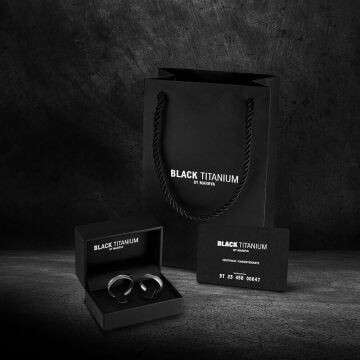 Partnerringe schwarz Black Titanium Marrya BT-08