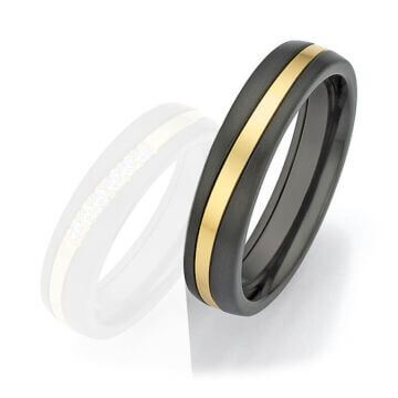 Herrenring Surfing Colors Zirkonium & Gelbgold Ruesch 14/20020