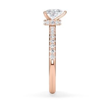Diamantring Lab Grown Halo Herz Diamant Rotgold Rubin 1981