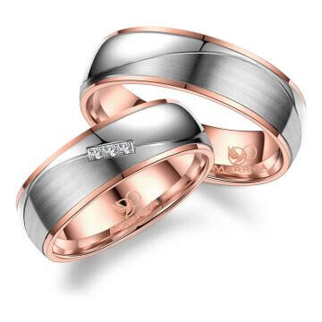 Partnerringe Eheringe Titan Roségold Marrya TI-25