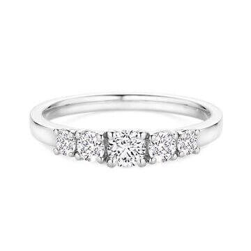 Verlobungsring 5 Diamonds Weißgold 585 Brillant 0,60 ct – Dettinger 27200