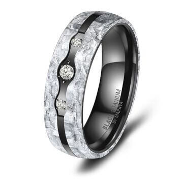 Black Titanium Damenring Marrya BT-11