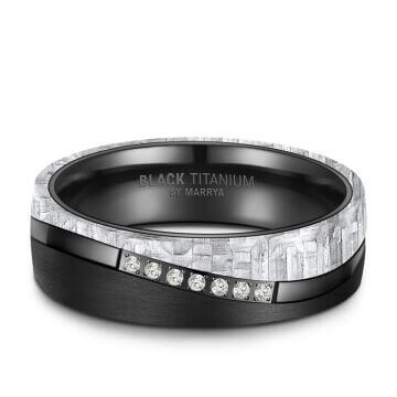 Black Titanium Carbon Damenring Marrya BT-12