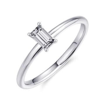 Solitär Ring Silber 925 Baguette Zirkonia Gisser R417