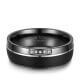 Einzelring Damen liegend Black Titanium BT-07