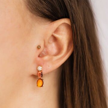 Ohrhänger Cabuchon orange Gisser E1082YO am Ohr